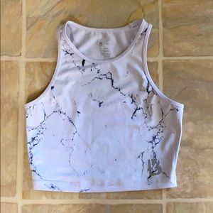 Buffbunny Aurora Marble White Crop Top